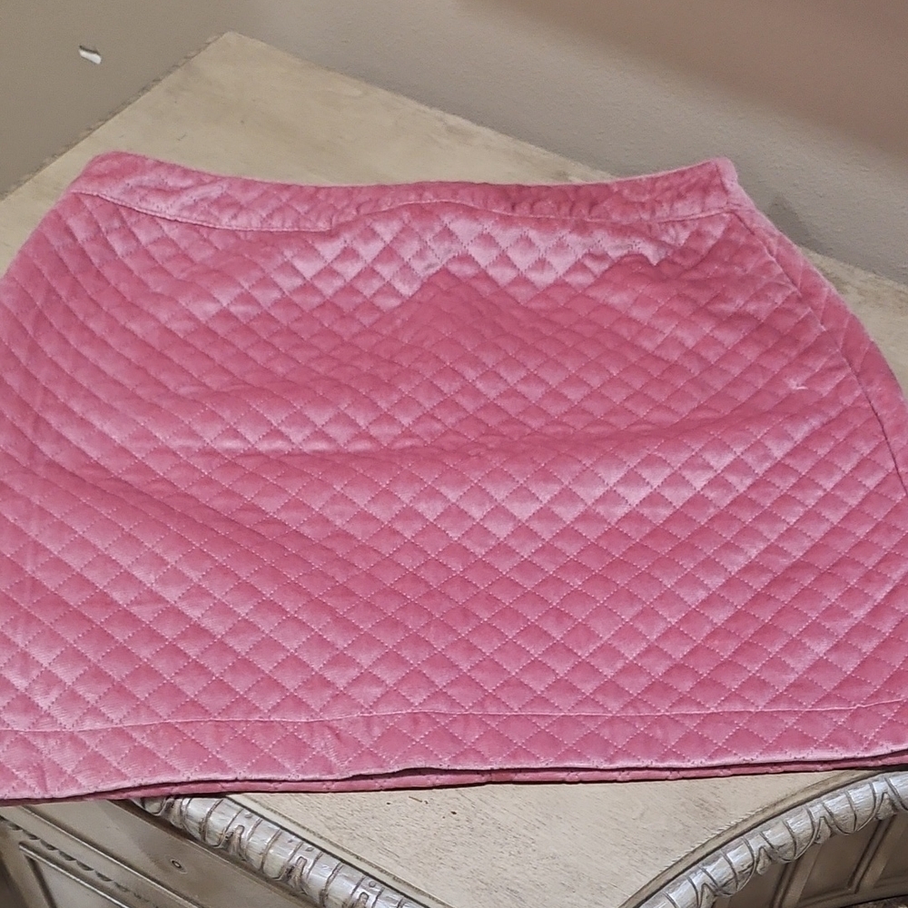 Alya Pink Quilted Mini Skirt